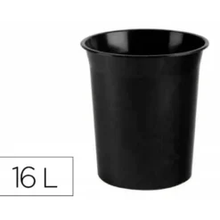 PAPELERA PLASTICO ARCHIVO 2000 ANTIMICROBIANA SANITIZED PLASTICO NEGRO 16 LITROS 290X310 MM