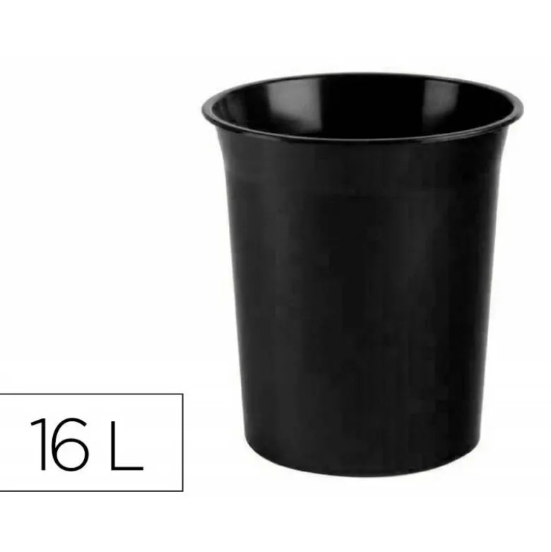 PAPELERA PLASTICO ARCHIVO 2000 ANTIMICROBIANA SANITIZED PLASTICO NEGRO 16 LITROS 290X310 MM
