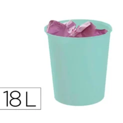 PAPELERA PLASTICO ARCHIVO 2000 ECOGREEN 100% RECICLADA 18 LITROS COLOR VERDE PASTEL