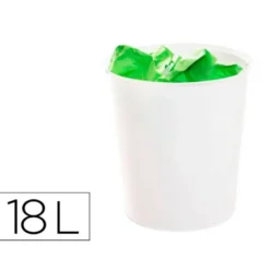 PAPELERA PLASTICO ARCHIVO 2000 ECOGREEN 100% RECICLADA 18 LITROS COLOR BLANCO PASTEL
