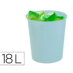 PAPELERA PLASTICO ARCHIVO 2000 ECOGREEN 100% RECICLADA 18 LITROS COLOR AZUL PASTEL