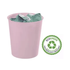 PAPELERA PLASTICO ARCHIVO 2000 ECOGREEN 100% RECICLADA 18 LITROS COLOR ROSA PASTEL