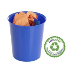 PAPELERA PLASTICO ARCHIVO 2000 ECOGREEN 100% RECICLADA 18 LITROS COLOR AZUL 290X310 MM