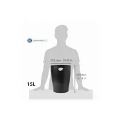Papelera plastico Exacompta Ecoblack Negro de 15 litros