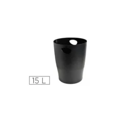 Papelera plastico Exacompta Ecoblack Negro de 15 litros