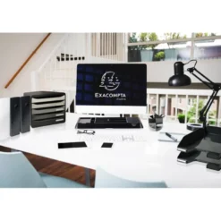 Papelera plastico Exacompta Ecoblack Gris de 15 litros