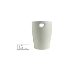 Papelera plastico Exacompta Ecoblack Gris de 15 litros
