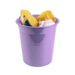 PAPELERA PLASTICO LIDERPAPEL LAVANDA OPACO 13 LITROS 275X285 MM