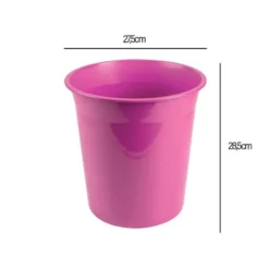 PAPELERA PLASTICO LIDERPAPEL ROSA OPACO 13 LITROS 275X285 MM