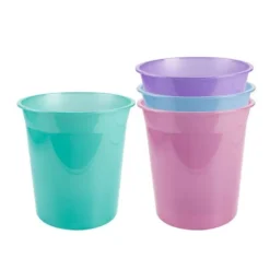PAPELERA PLASTICO LIDERPAPEL LAVANDA TRANSLUCIDO 13 LITROS 275X285 MM