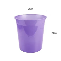 PAPELERA PLASTICO LIDERPAPEL LAVANDA TRANSLUCIDO 13 LITROS 275X285 MM