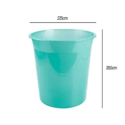 PAPELERA PLASTICO LIDERPAPEL MENTA TRANSLUCIDO 13 LITROS 275X285 MM
