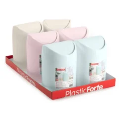 PAPELERA PLASTICO PLASTICFORTE TINY SOBREMESA 1,4L COLORES SURTIDOS 12,5X12,5X17,5 CM