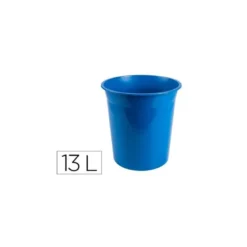 PAPELERA PLASTICO Q-CONNECT AZUL OPACO 13 LITROS