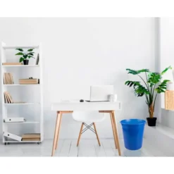 PAPELERA PLASTICO Q-CONNECT AZUL TRANSLUCIDO 13 LITROS