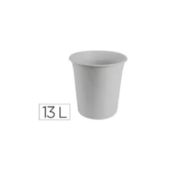 Papelera plastico q-connect gris opaco 13 litros.