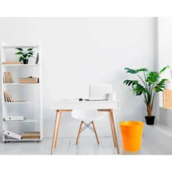PAPELERA PLASTICO Q-CONNECT NARANJA TRANSLUCIDO 13 LITROS