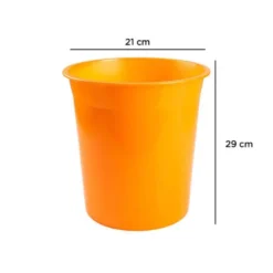 PAPELERA PLASTICO Q-CONNECT NARANJA TRANSLUCIDO 13 LITROS