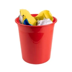 PAPELERA PLASTICO Q-CONNECT ROJO OPACO 13 LITROS