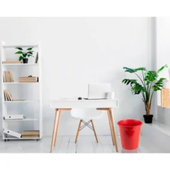 PAPELERA PLASTICO Q-CONNECT ROJO OPACO 13 LITROS