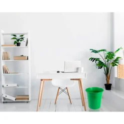 PAPELERA PLASTICO Q-CONNECT VERDE OPACO 13 LITROS