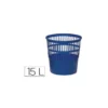 Papelera plastico rejilla azul de 15 L