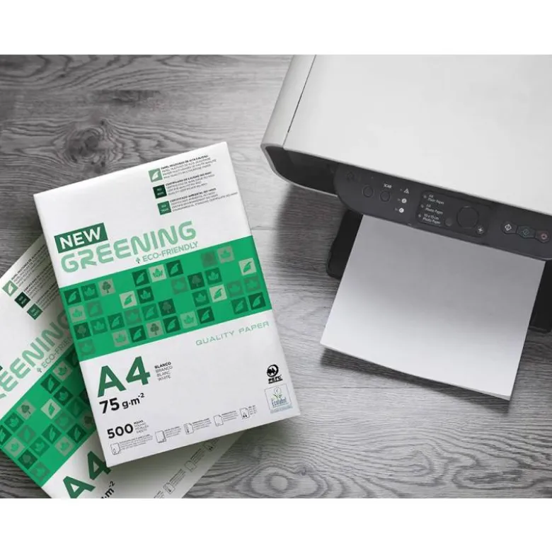 PAPEL FOTOCOPIADORA GREENING DIN A4 75 GRAMOS PAQUETE DE 500 HOJAS