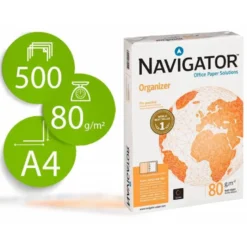 Papel fotocopiadora Navigator A4 80 gr 2 taladros paquete de 500 hojas