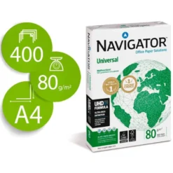 PAPEL FOTOCOPIADORA NAVIGATOR DIN A4 80 GRAMOS PAQUETE DE 400 HOJAS