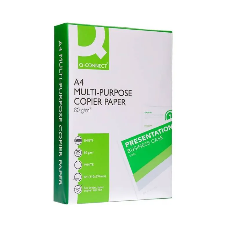 PAPEL FOTOCOPIADORA Q-CONNECT ECONOMY DIN A4 80 GRAMOS PAQUETE DE 500 HOJAS