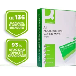 PAPEL FOTOCOPIADORA Q-CONNECT ECONOMY DIN A4 80 GRAMOS PAQUETE DE 500 HOJAS