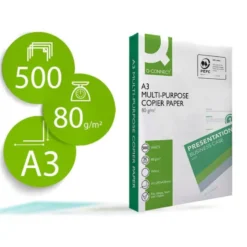 PAPEL FOTOCOPIADORA Q-CONNECT ECONOMY DIN A3 80 GRAMOS PAQUETE DE 500 HOJAS