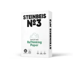 PAPEL FOTOCOPIADORA STEINBEIS N.3 100% RECICLADO DIN A4 80 GRAMOS PAQUETE DE 500 HOJAS