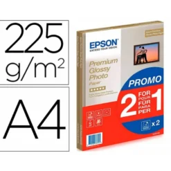 PAPEL FOTOGRAFICO EPSON PREMIUN GLOSSY PHOTO SATINADO DIN A4 PROMO 2 X 15 HOJAS 225 GR
