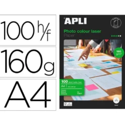 Papel foto laser Apli Glossy 160 g/m2