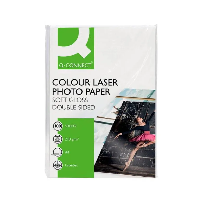 Papel foto laser Q-Connect Glossy Din A4