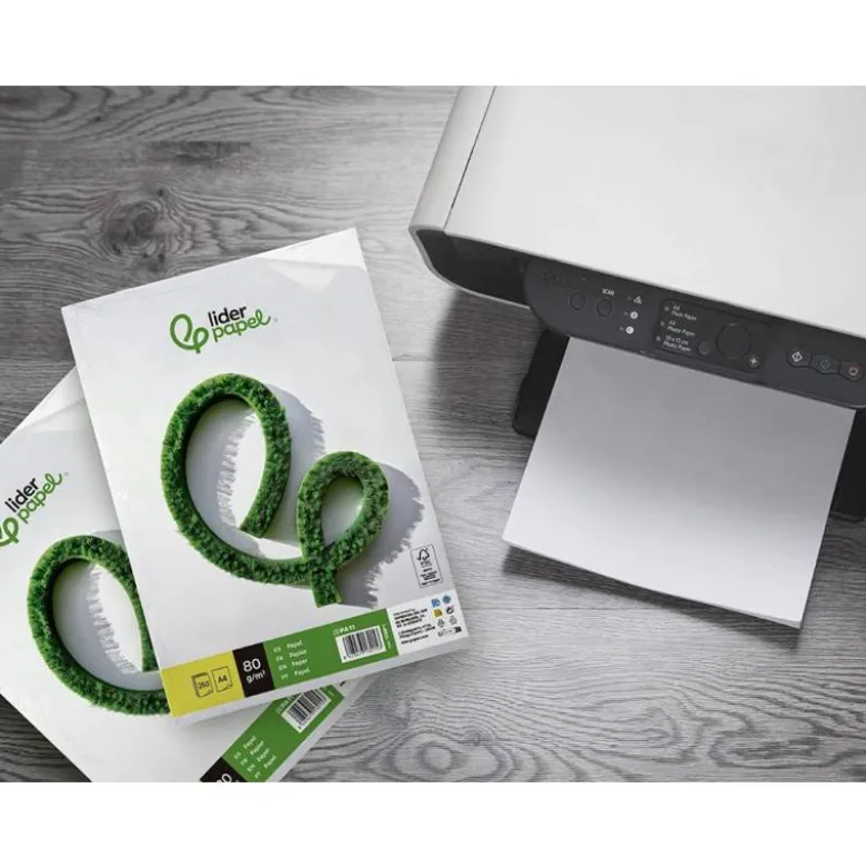 PAPEL LIDERPAPEL A4 80G/M2 LISO PAQUETE DE 250 HOJAS