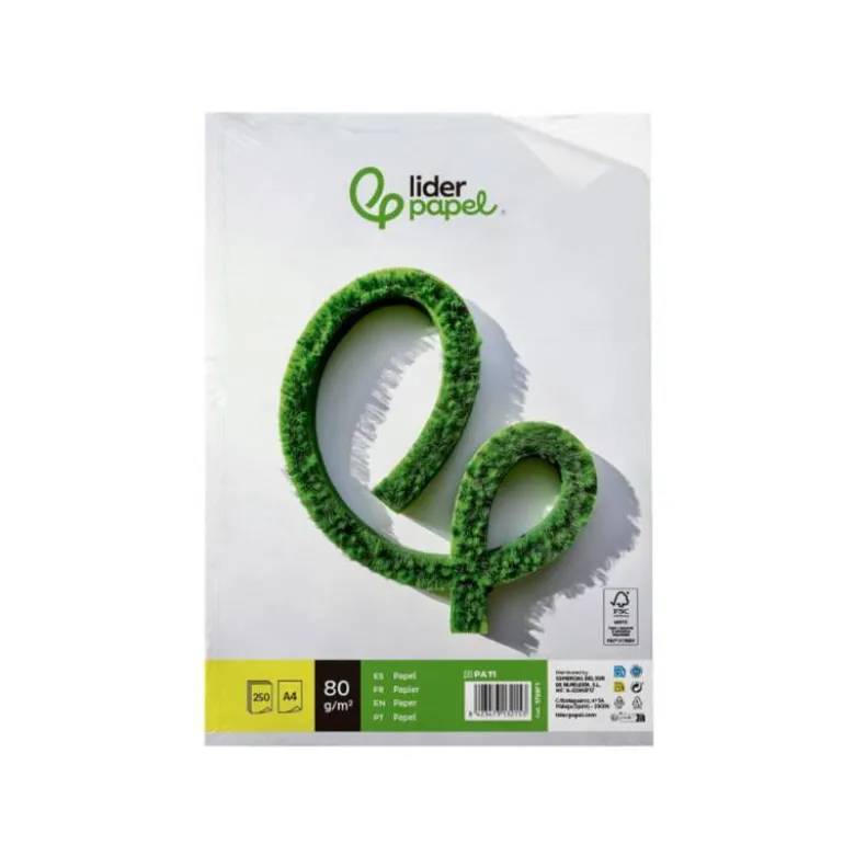 PAPEL LIDERPAPEL A4 80G/M2 LISO PAQUETE DE 250 HOJAS