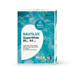 Papel multifunción A4 Nautilus superwhite reciclado 80 g/m2