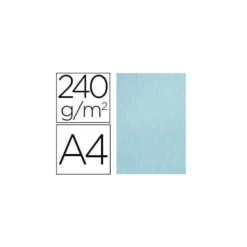 Papel Pergamino Liderpapel DIN A4 240g/m2 Color Azul Pack de 25 Hojas