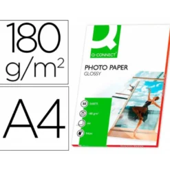 Papel Q-Connect foto glossy Din A4 alta calidad digital photo. Bolsa de 50 hojas de 180 gr