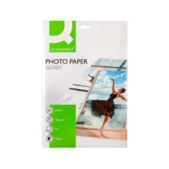 Papel Q-Connect foto glossy kf01103 DIN A4 digital photo. Bolsa de 20 hojas de 180 gr