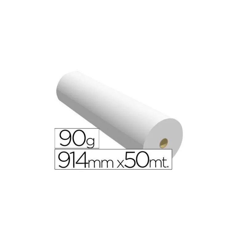 Papel reprografia para Plotter 90 g/m2, 914 mm x 50 m.