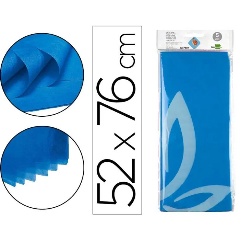 Papel seda marca Liderpapel azul paquete 5 hojas