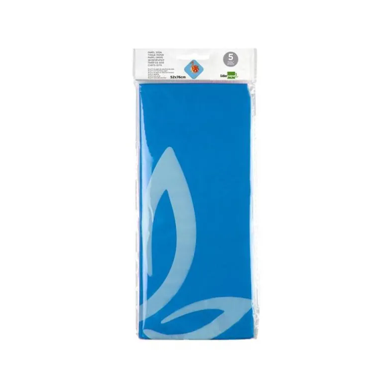 Papel seda marca Liderpapel azul paquete 5 hojas