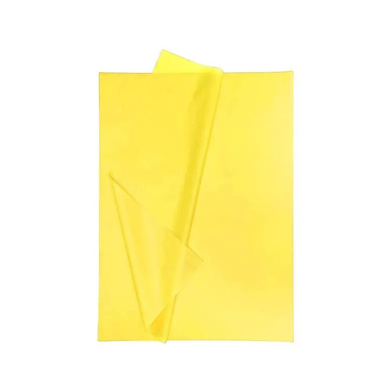 Papel seda marca Liderpapel amarillo paquete 5 hojas