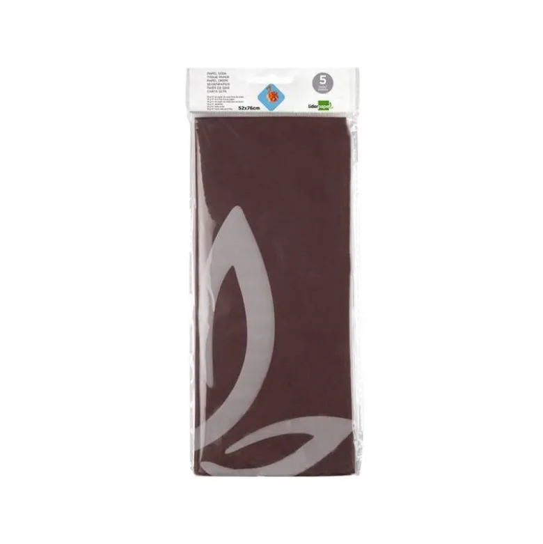 Papel seda marca Liderpapel marron paquete 5 hojas