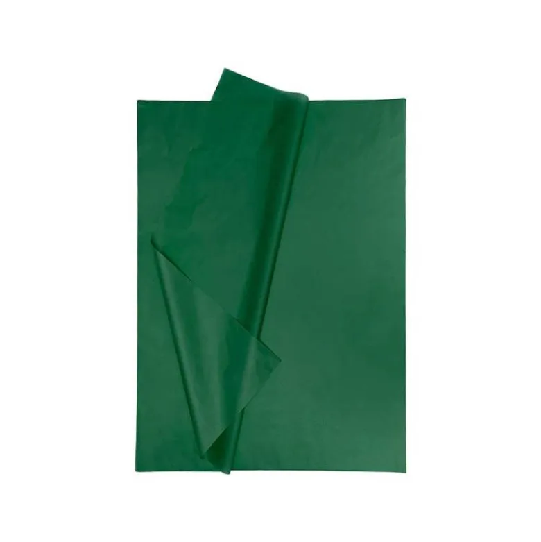 Papel seda marca Liderpapel verde oscuro paquete 5 hojas