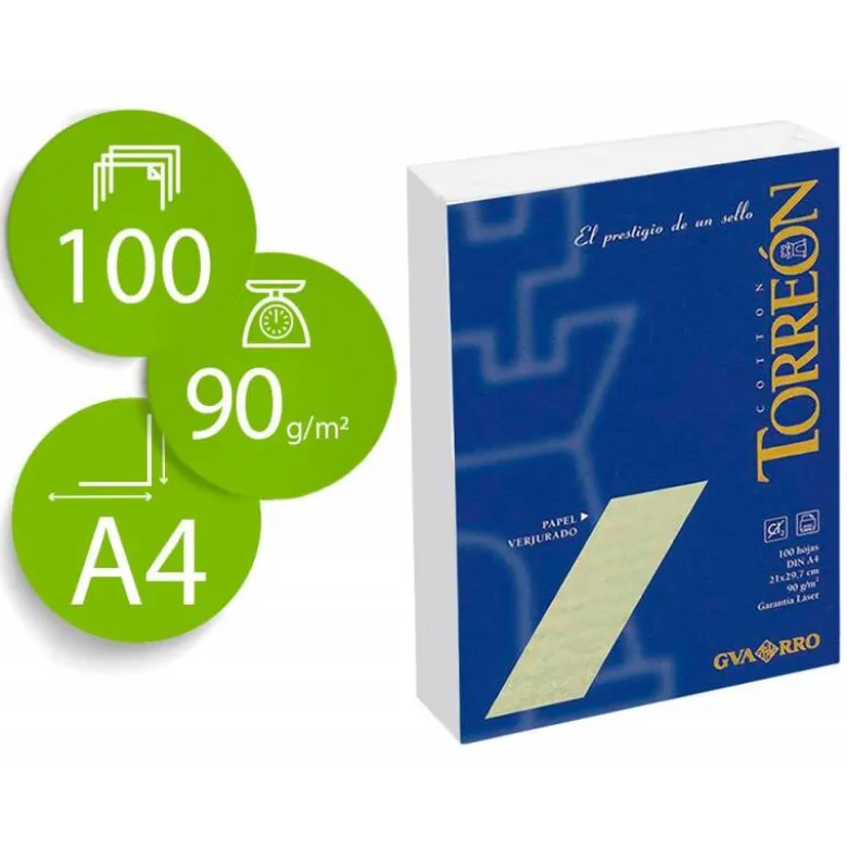 Papel torreon blanco a4 90 gr paquete de 100 hojas
