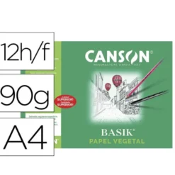 Papel vegetal Guarro A4 gramaje 90-95 g/m2 12 hojas